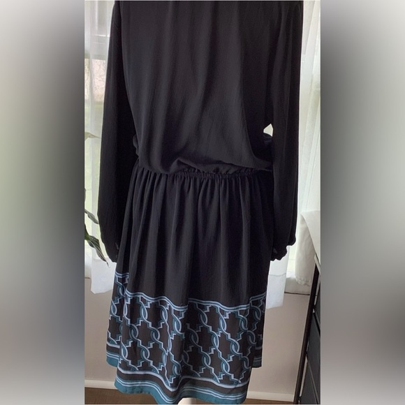 Lane Bryant Blue and Black Chain Print Dress - Picture 3 of 6